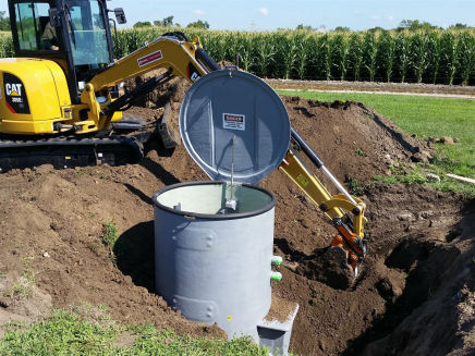 Woodriver NE - fiberglass manhole installation by GPM