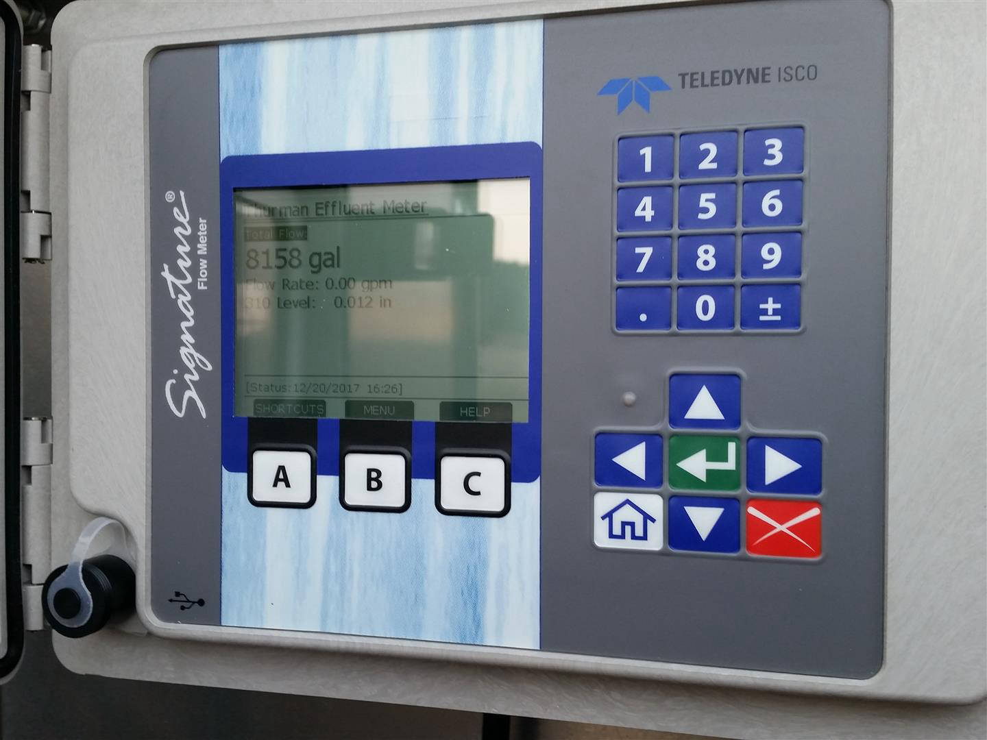 Thurman, IA - Metering Manhole, Teledyne ISCO Signature Ultrasonic Flow Meter, Solar Panel, Stainless Steel Enclosure