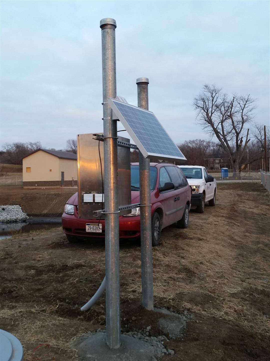 Thurman, IA - Metering Manhole, Teledyne ISCO Signature Ultrasonic Flow Meter, Solar Panel, Stainless Steel Enclosure