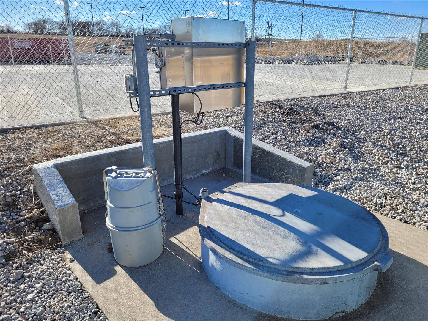 Adams NE - E-Energy - Installed stainless steel enclosure and Teledyne ISCO Signature Ultrasonic Flowmeter.