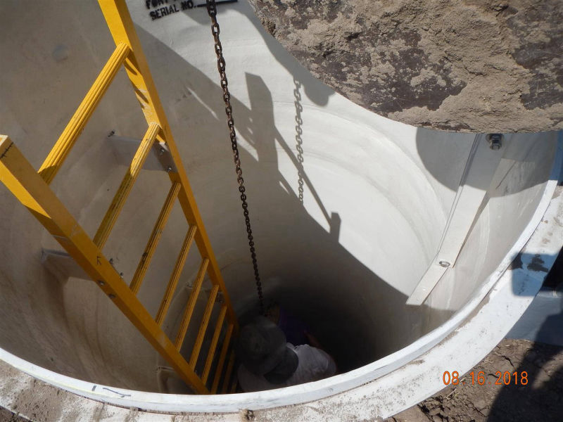 Gibbon, NE - Fiberglass metering manhole, Teledyne ISCO Signature Ultrasonic, Teledyne ISCO 5800 Refrigerated Sampler